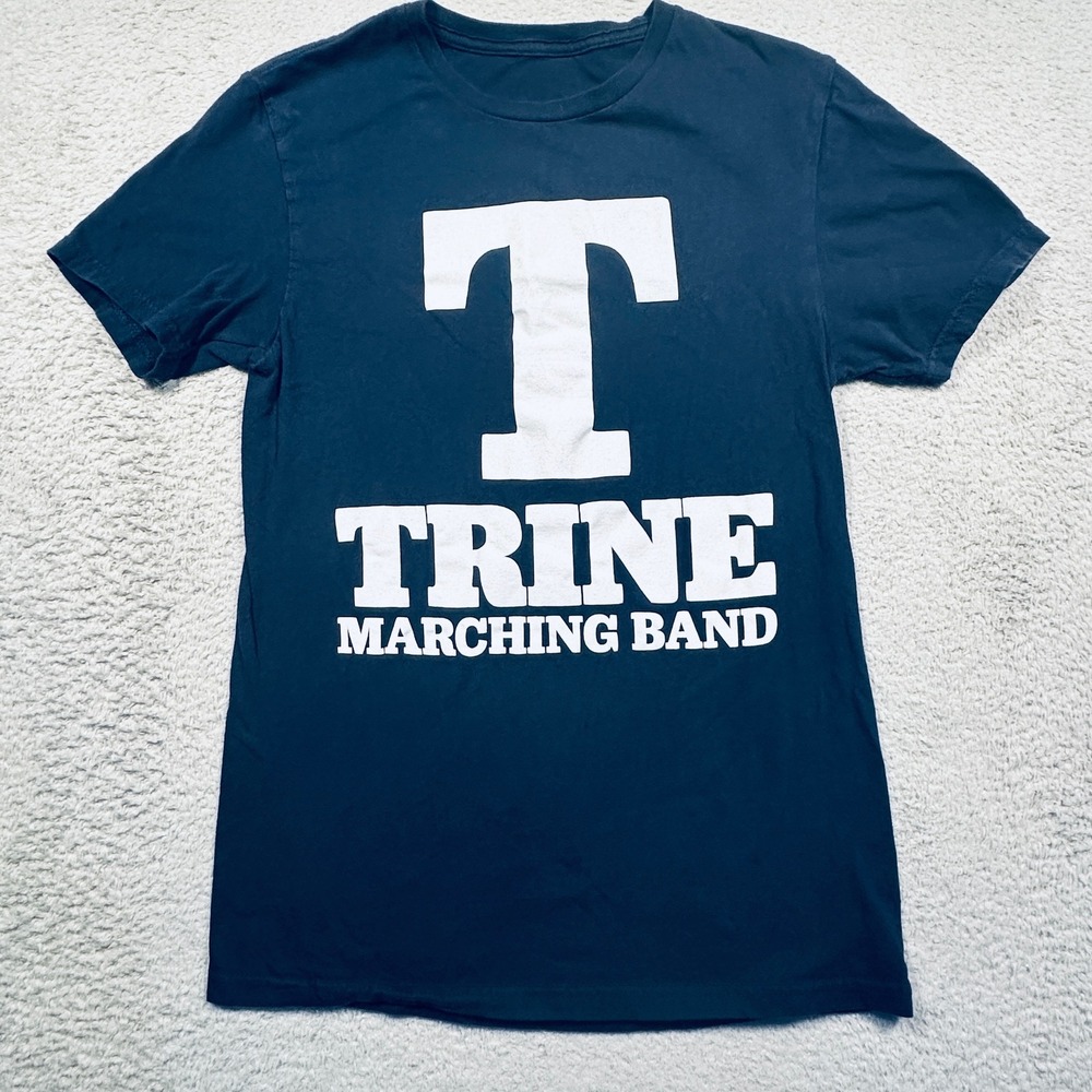 Trine University Marching Band Shirt Unisex Small Navy Blue Graphic Tee FLAW
